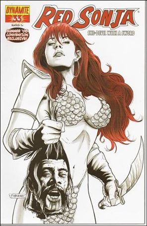 Red Sonja (2005) issue 33-D Fabiano Neves Black, White and Red Cover