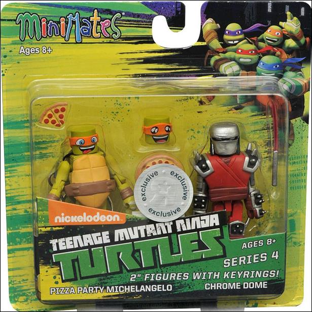 Teenage Mutant Ninja Turtles Minimates (2-Packs) figure 17 Pizza Party Michelangeo and Chrome Dome