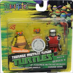Teenage Mutant Ninja Turtles Minimates (2-Packs) figure 17 Pizza Party Michelangeo and Chrome Dome