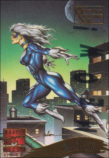 1995 Marvel Masterpieces (Multi-Foil E-Motion Parallel Base Set) card 115 Black Cat