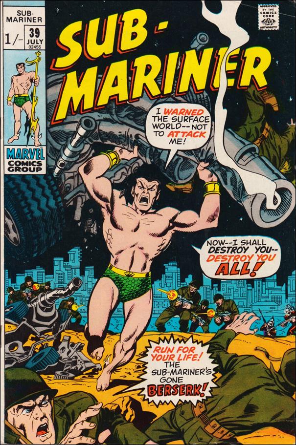 Sub-Mariner (1968) issue 39-B UK Price Cover