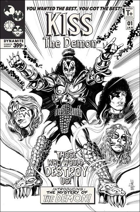 KISS: The Demon issue 1-F Tom Mandrake 1:15 Black and White Cover