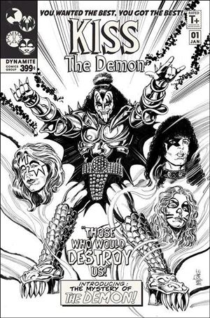 KISS: The Demon issue 1-F Tom Mandrake 1:15 Black and White Cover