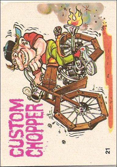 Silly Cycles (Base Set) card 21-B Custom Chopper (Fan Art on Back) 
