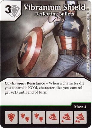 Marvel Dice Masters Civil War card 103 Vibranium Shield: Deflecting Bullets
