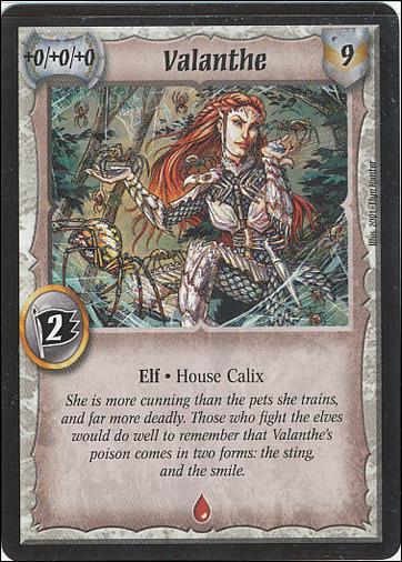 Warlord: Saga of the Storm card 50 Valanthe (Black)