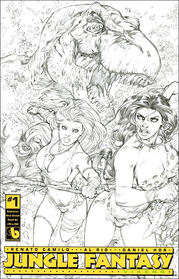Jungle Fantasy: Vixens issue 1-Q Kickstarter Ultra-Stretch Pencil Art Cover 1/350