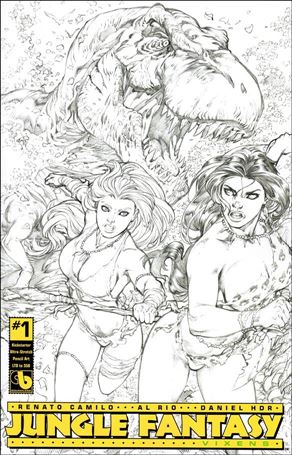 Jungle Fantasy: Vixens issue 1-Q Kickstarter Ultra-Stretch Pencil Art Cover 1/350