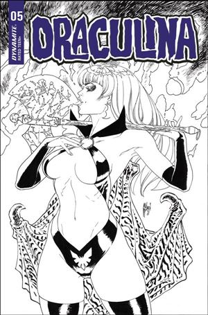 Draculina (2022) issue 5-O Guillem March 1:20 Black & White Cover