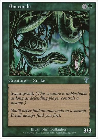 Magic the Gathering: 7th Edition (Base Set) card 229 Anaconda