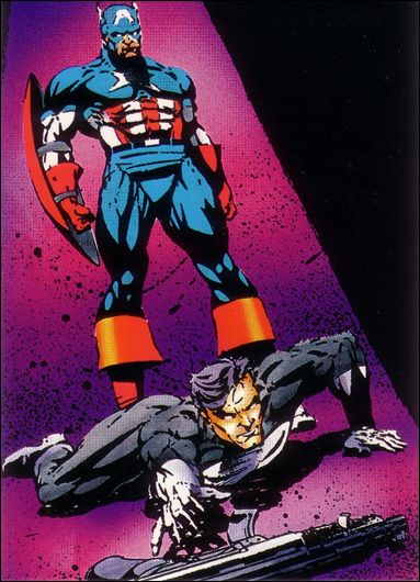 Punisher: Guts and Gunpowder (Base Set) card 30 Captain America