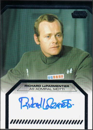 Star Wars Galactic Files (Autograph Subset) card nn16 Richard LeParmentier as Admiral Motti 1/500 (1:605