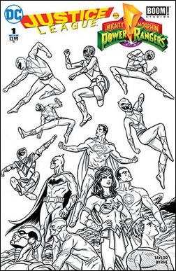 Justice League/Power Rangers issue 1-K Mike Allred Fried Pie Cover