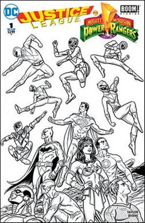 Justice League/Power Rangers issue 1-K Mike Allred Fried Pie Cover