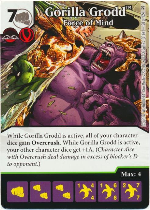 DC Comics Dice Masters Green Arrow and The Flash card 58 Gorilla Grodd: Force of Mind
