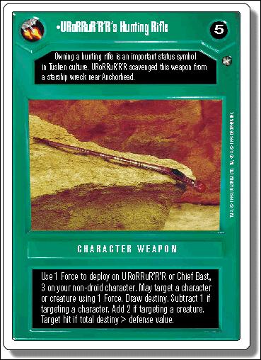 Star Wars: A New Hope Revised (Base Set) card 79 URoRRuR'R'R's Hunting Rifle