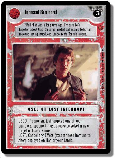 Star Wars: Cloud City Limited (Base Set) card 162 Innocent Scoundrel