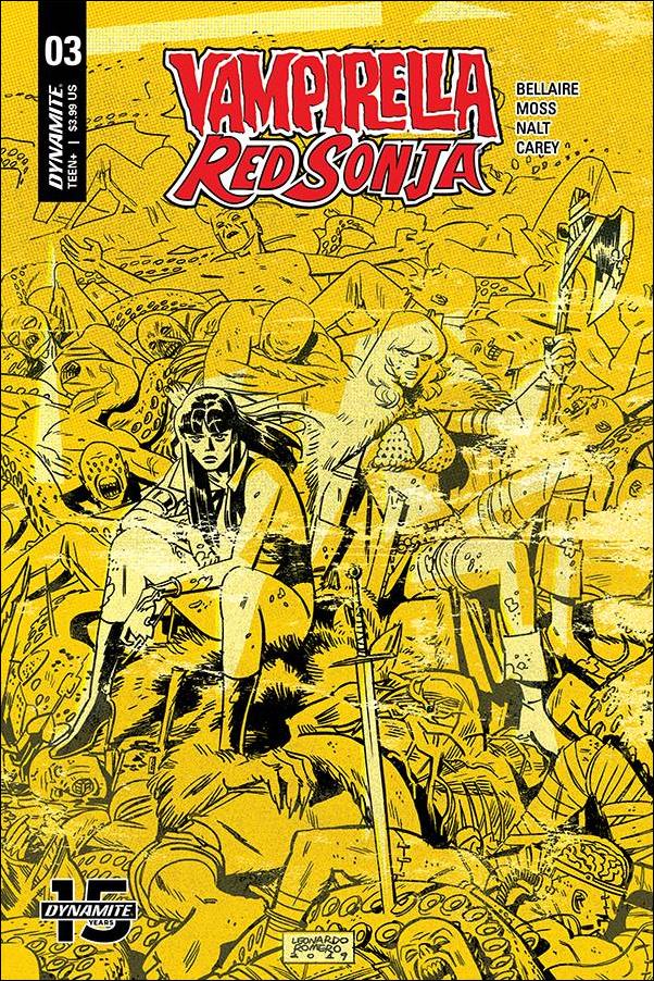 Vampirella / Red Sonja issue 3-D Leonardo Romero Cover