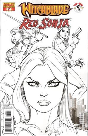 Witchblade/Red Sonja issue 2-B Ale Garza 1:10 B&W Cover