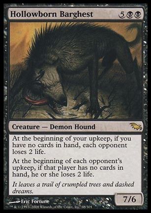 Magic the Gathering: Shadowmoor (Base Set) card 68 Hollowborn Barghest