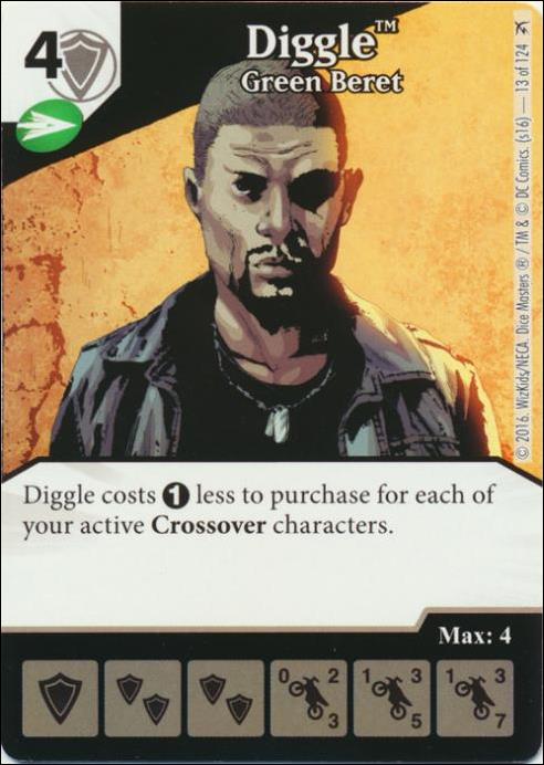 DC Comics Dice Masters Green Arrow and The Flash card 13 Diggle: Green Beret