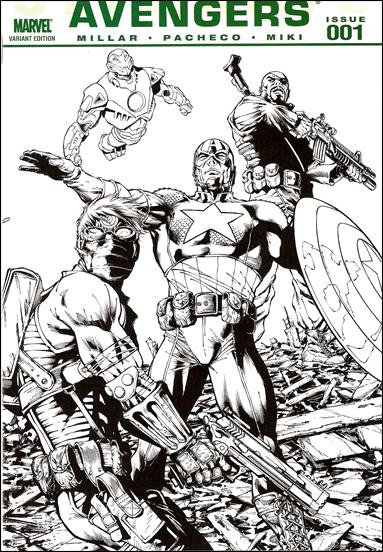Ultimate Avengers issue 1-E 2009 Fan Expo Carlos Pacheco Black & White Cover