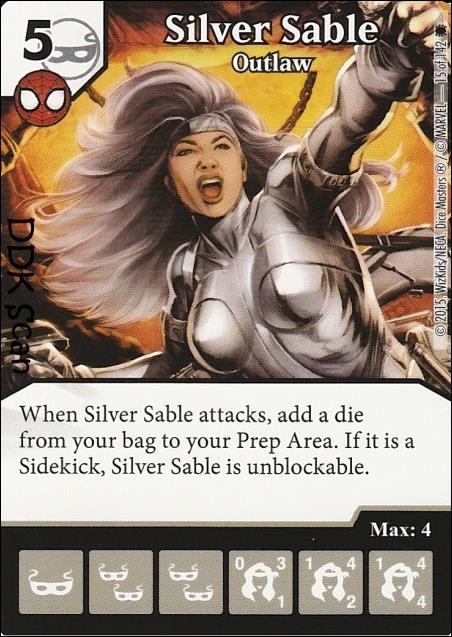 Marvel Dice Masters Amazing Spider-Man card 15 Silver Sable: Outlaw