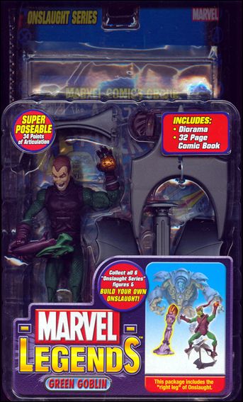 Marvel Legends (Onslaught Series) figure 5-B Green Goblin (Unmasked) (No Trading Card)