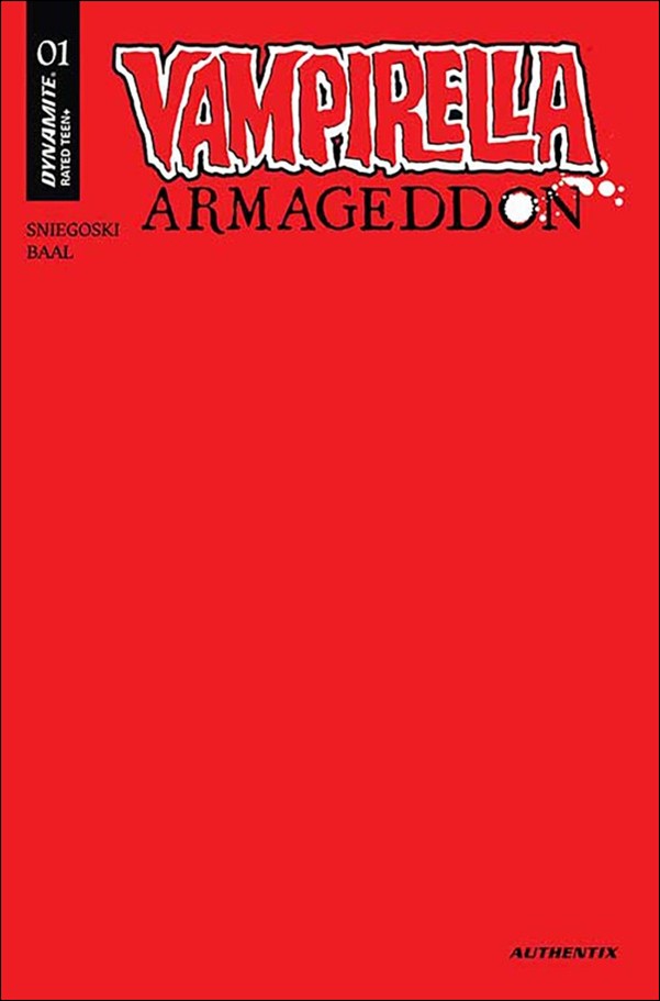 Vampirella: Armageddon issue 1-U Blank Red Authentix Sketch Cover