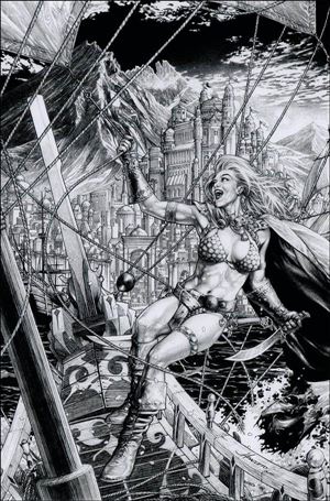 Red Sonja (2021) issue 3-J Jay Anacleto 1:15 Black & White Virgin Cover