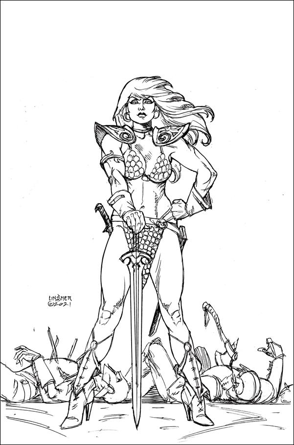 Invincible Red Sonja issue 1-R Joseph Michael Linsner 1:50 B&W Virgin Cover