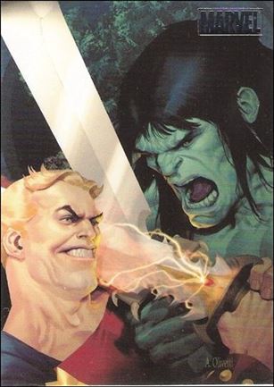Marvel Heroes and Villains (Silver Foil Parallel Base Set) card 21 Skaar vs Tyrannus