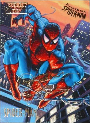 Fleer Ultra Spider-Man (Gold-Foil Signature Parallel Base Set) card 1 Spider-Man