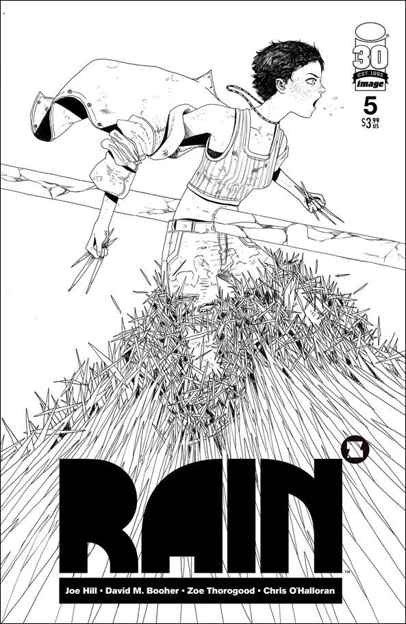 Joe Hill's Rain issue 5-D Zoe Thorogood 1:50 Black & White Cover