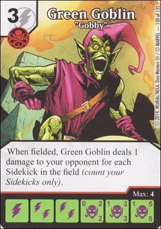 Marvel Dice Masters Avengers vs. X-Men  card 130 Green Goblin: "Gobby"