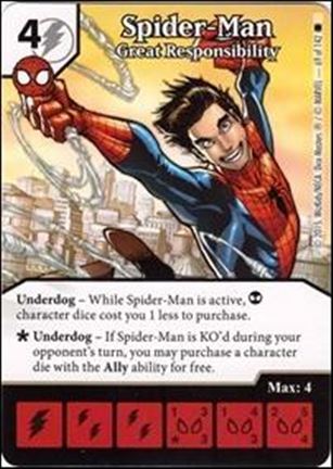 Marvel Dice Masters Amazing Spider-Man card 69 Spider-Man: Great Responsibilty