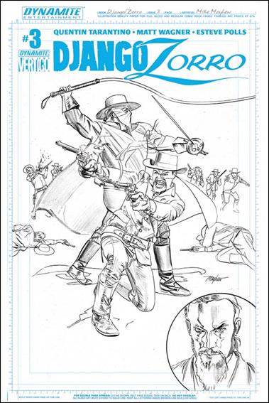Django/Zorro issue 3-E Mike Mayhew 1:15 Artboard Sketch Cover