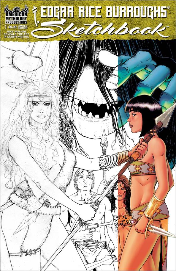 Edgar Rice Burroughs Sketchbook 2021 issue 1-B Partial Black & White Cover 1/300