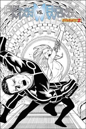 Bionic Man vs the Bionic Woman issue 2-D Sean Chen 1:xx Black & White Cover