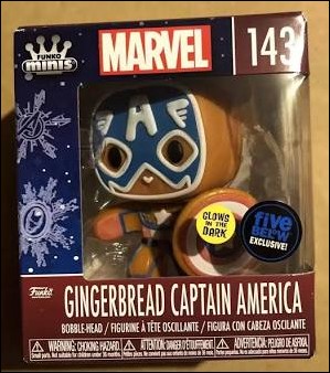 Funko Minis figure 143-B Gingerbread Captain America  (GITD)