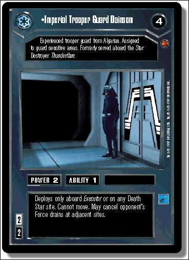 Star Wars: Cloud City Limited (Base Set) card 13 Imperial Trooper Guard Dainsom