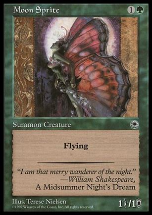 Magic the Gathering: Portal (Base Set) card 174 Moon Sprite