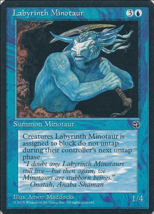 Magic the Gathering: Homelands (Base Set) card 30 Labyrinth Minotaur