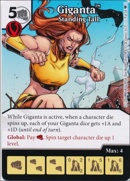 DC Comics Dice Masters Superman and Wonder Woman Starter Set card 9 Giganta: Standing Tall