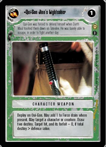 Star Wars: Tatooine Limited (Base Set) card 99 Qui-Gon Jinn's Lightsaber (Alternate Image)