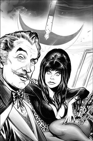 Elvira Meets Vincent Price issue 1-H Juan Samu 1:11 Virgin Line Art Cover
