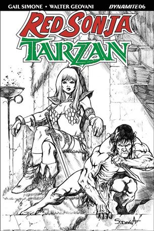 Red Sonja / Tarzan issue 6-F Sergio Davila 1:20 Black & White Cover