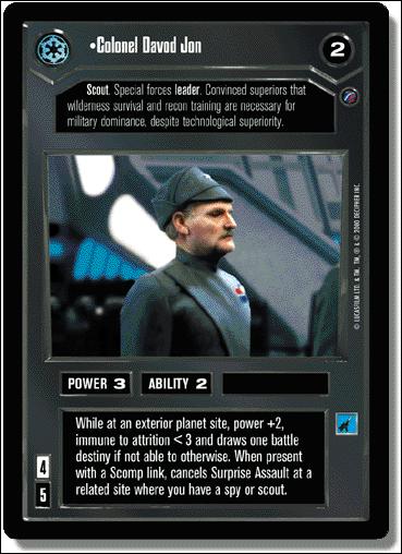 Star Wars: Death Star II Limited (Base Set) card 13 Colonel Davod Jon