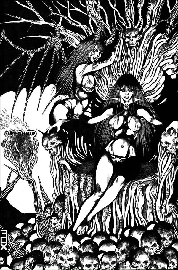 Vampirella vs Purgatori issue 3-L Russell Fox 1:11 Black & White Virgin Cover