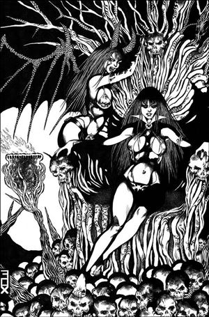 Vampirella vs Purgatori issue 3-L Russell Fox 1:11 Black & White Virgin Cover